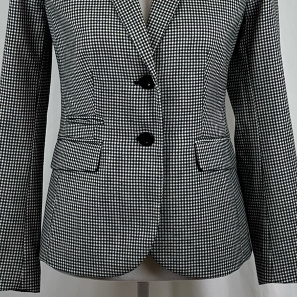 Talbots B&W checked wool Academia Blazer, 2 - Picture 3 of 12